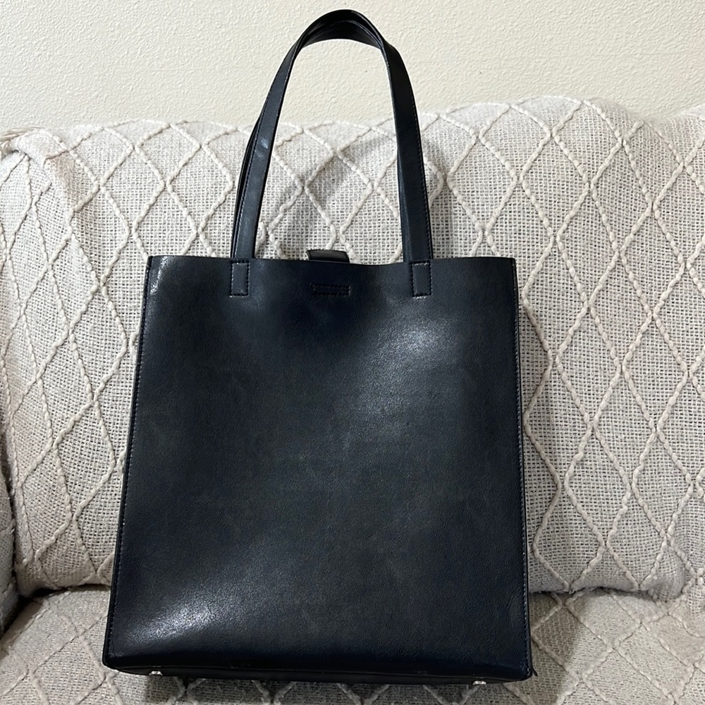 Banana Republic Black Leather Tote Bag
